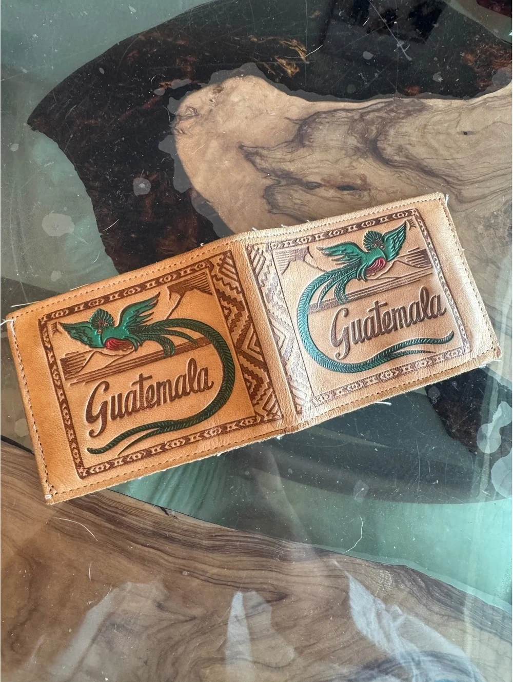 Handcrafted Leather Guatemala Bifold Bird Wallet